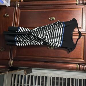 R&K black and white dress
